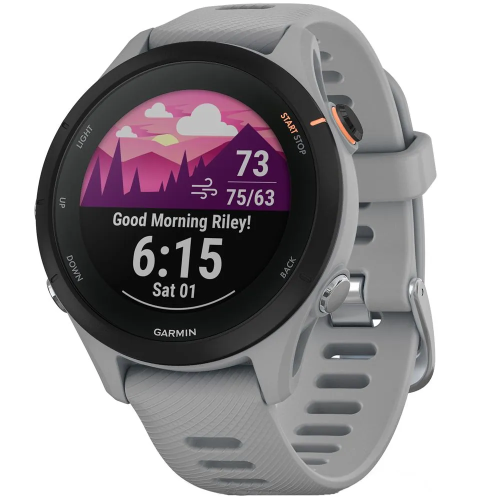 Garmin Forerunner 255S GPS Smartwatch, Powder Grey w/ Accessories Bundle