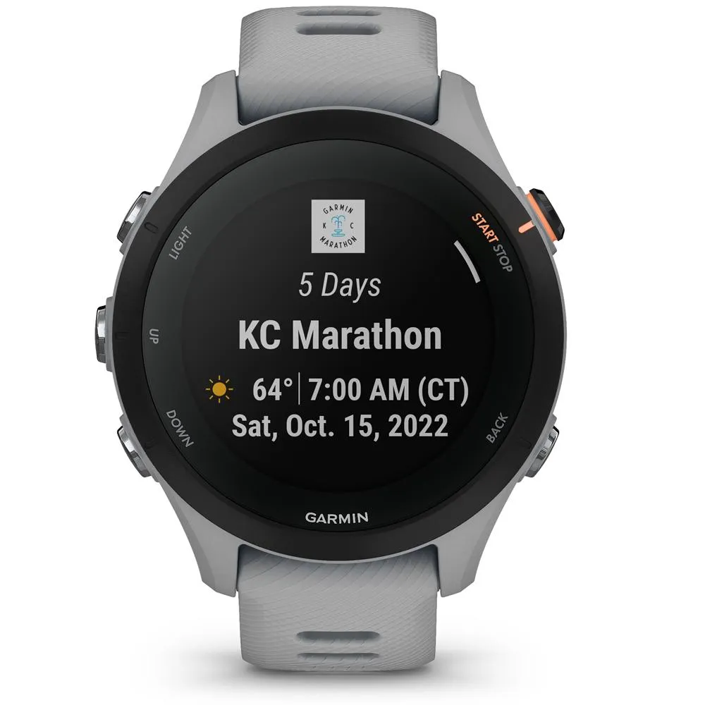 Garmin Forerunner 255S GPS Smartwatch, Powder Grey w/ Accessories Bundle