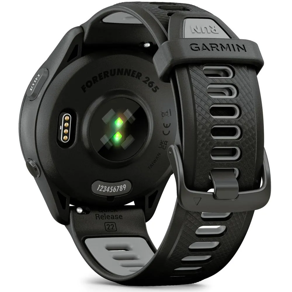 Garmin Forerunner 265 GPS Smartwatch, Black/Powder Gray w/ Accessories Bundle