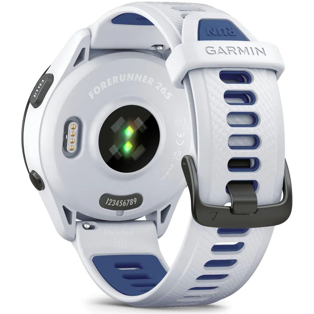 Garmin Forerunner 265 GPS Smartwatch, Whitestone/Tidal Blue w/ Accessories Bundle
