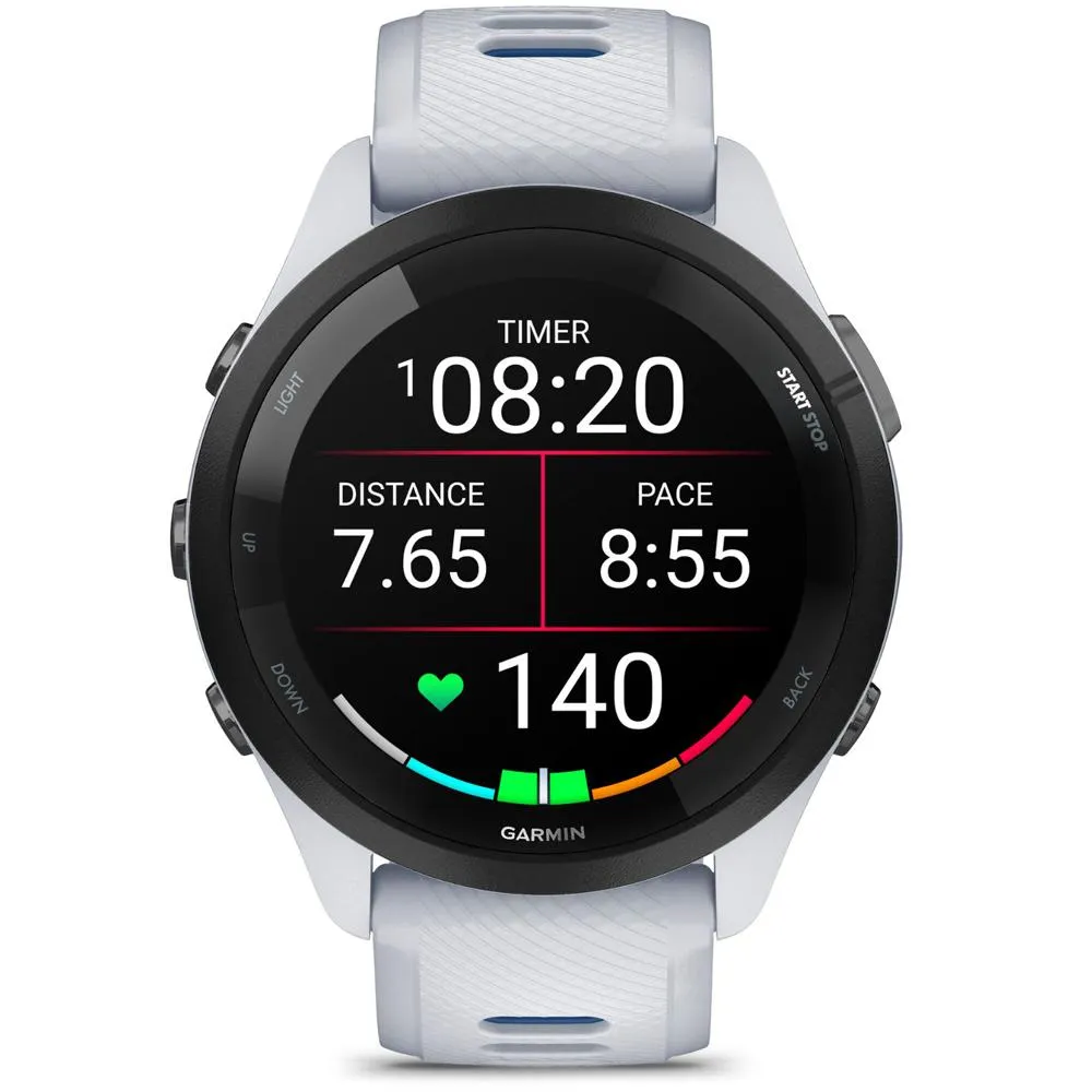 Garmin Forerunner 265 GPS Smartwatch, Whitestone/Tidal Blue w/ Accessories Bundle