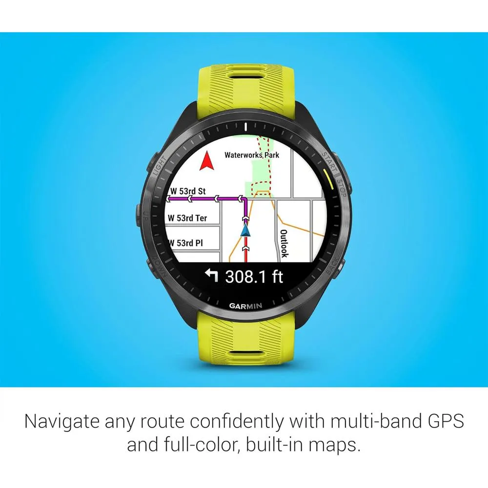 Garmin Forerunner 965 Running Smartwatch, Amp Yellow & Black w/ Accessories Bundle
