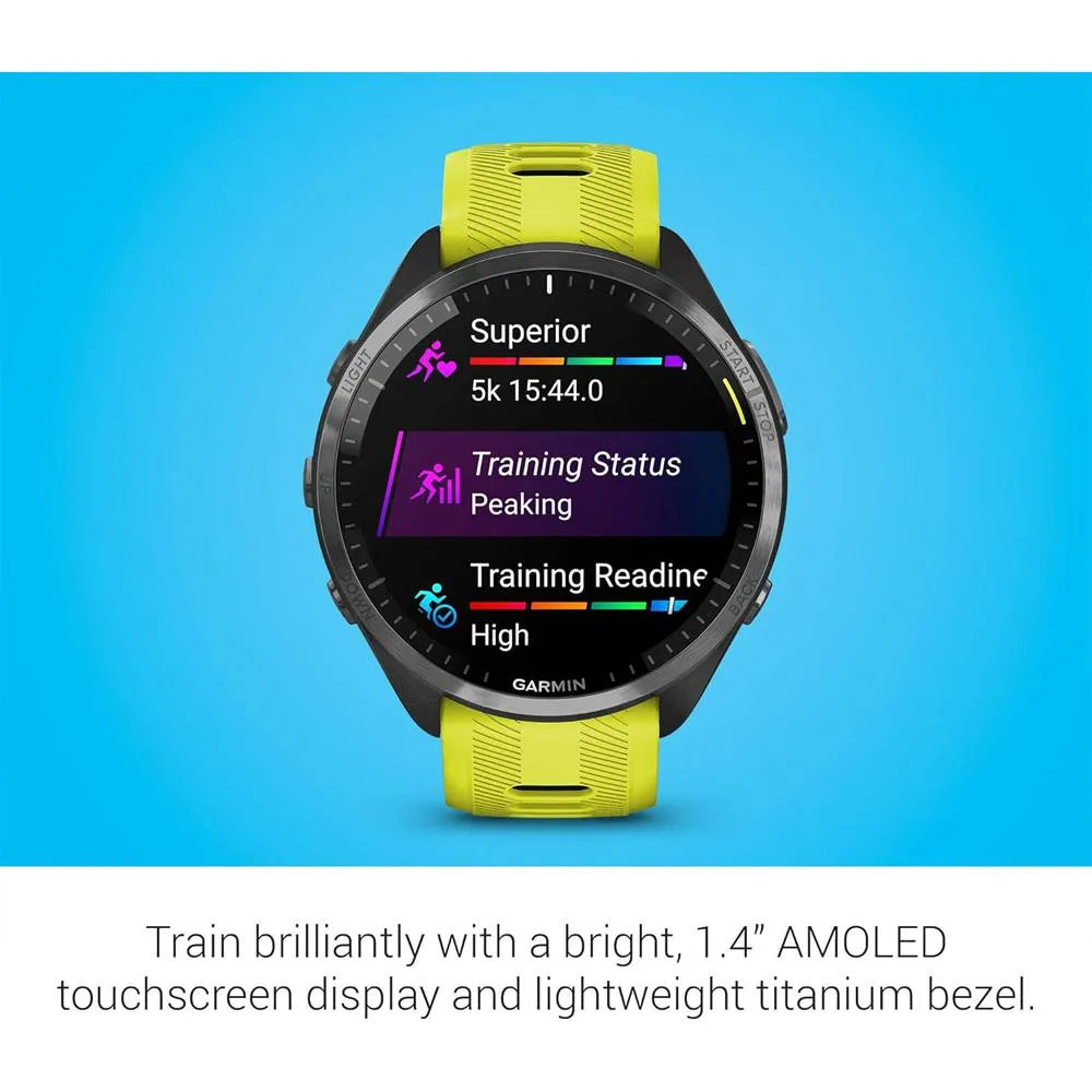 Garmin Forerunner 965 Running Smartwatch, Amp Yellow & Black w/ Accessories Bundle
