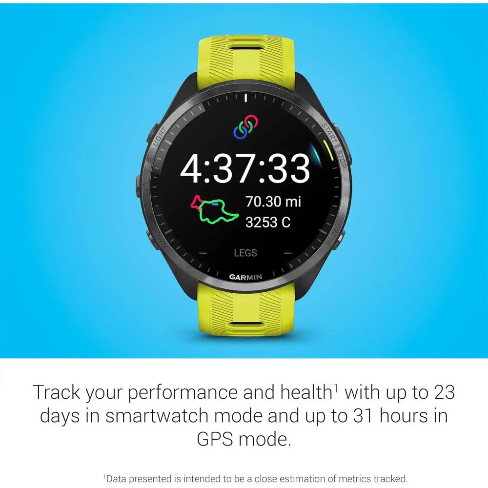 Garmin Forerunner 965 Running Smartwatch, Amp Yellow & Black w/ Accessories Bundle