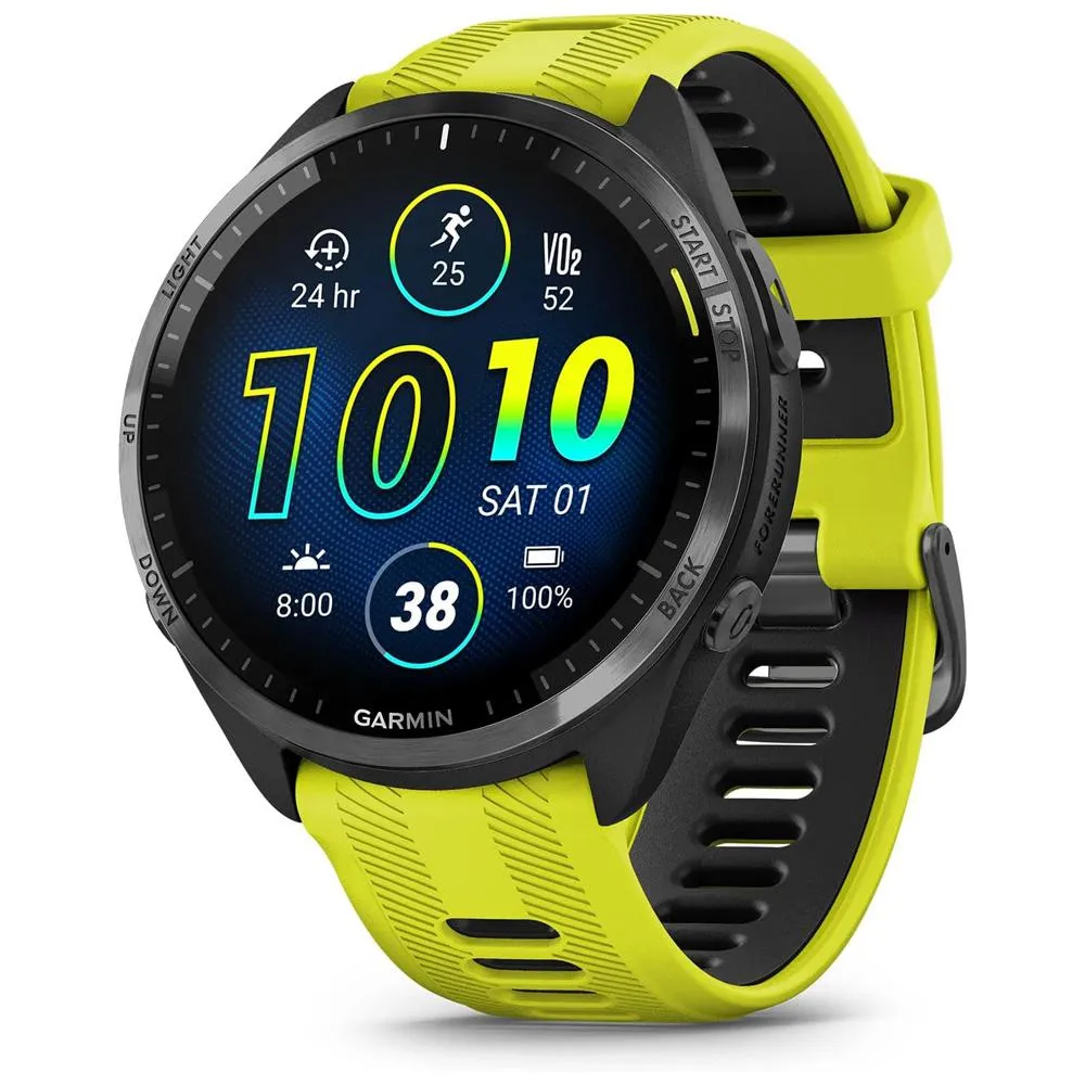 Garmin Forerunner 965 Running Smartwatch, Amp Yellow & Black w/ Accessories Bundle