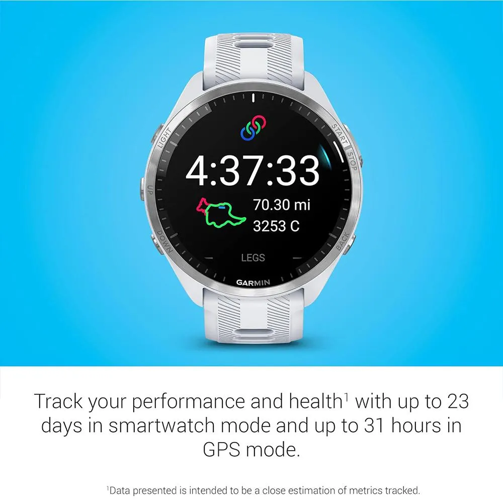 Garmin Forerunner 965 Smartwatch Whitestone and Gray with Charging Dock Bundle