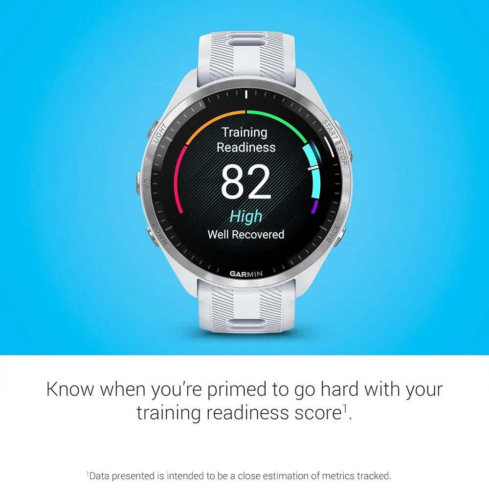 Garmin Forerunner 965 Smartwatch Whitestone and Gray with Charging Dock Bundle