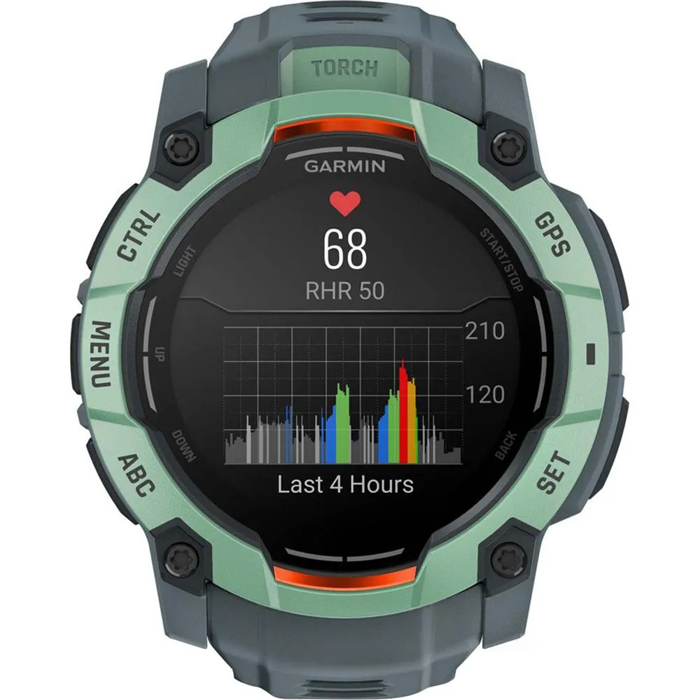 Garmin Instinct 3 50mm GPS Smartwatch, AMOLED   Wearable Light   2 Yr Warranty Bundle