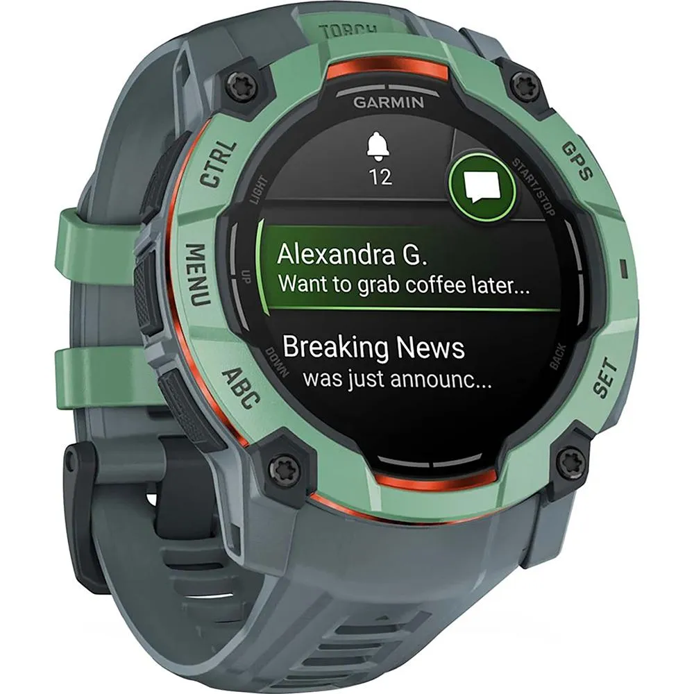 Garmin Instinct 3 50mm GPS Smartwatch, AMOLED   Wearable Light   2 Yr Warranty Bundle