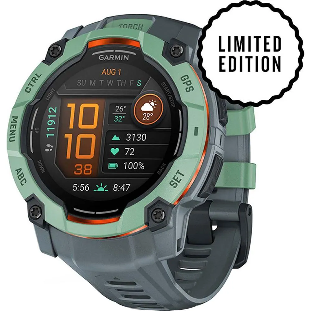 Garmin Instinct 3 50mm GPS Smartwatch, AMOLED   Wearable Light   2 Yr Warranty Bundle