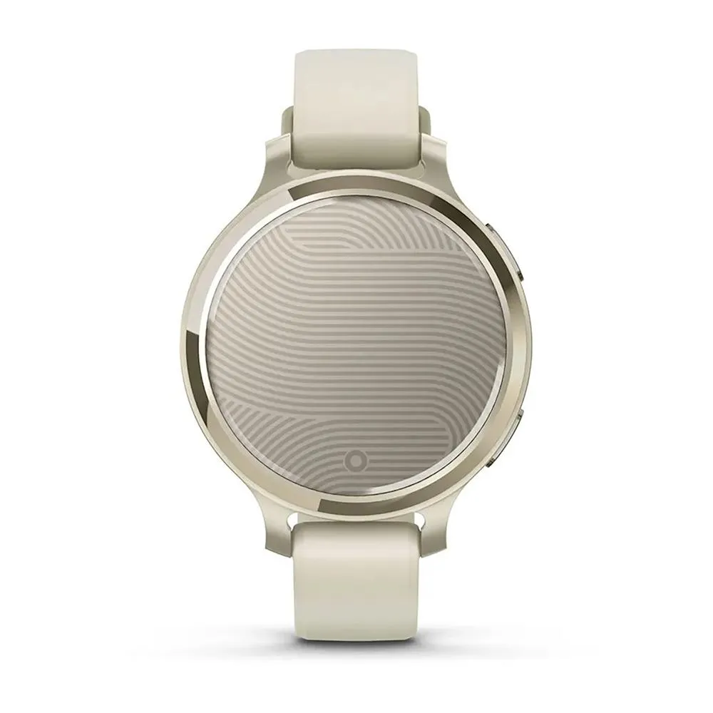 Garmin Lily 2 Active Smartwatch Gold with Bone Silicone Band   Towel and Light