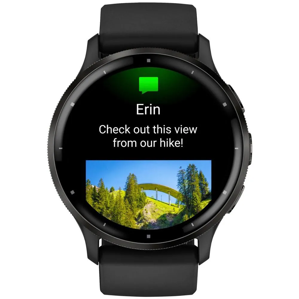Garmin Venu 3 Fitness GPS Smartwatch Steel Bezel w/ Black Case   Warranty Bundle