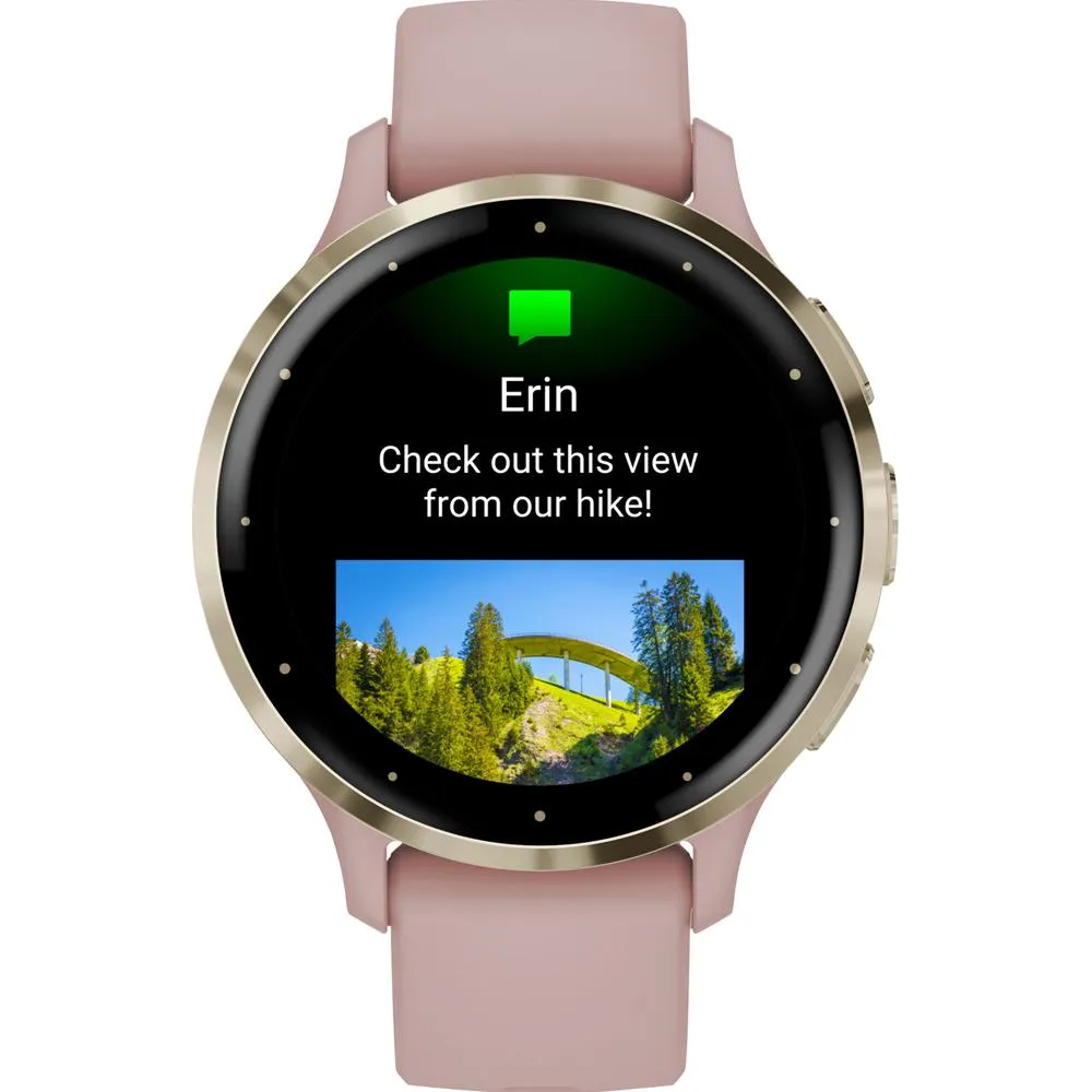 Garmin Venu 3S GPS Smartwatch Gold with Rose Case 41mm   2 Year Warranty Bundle