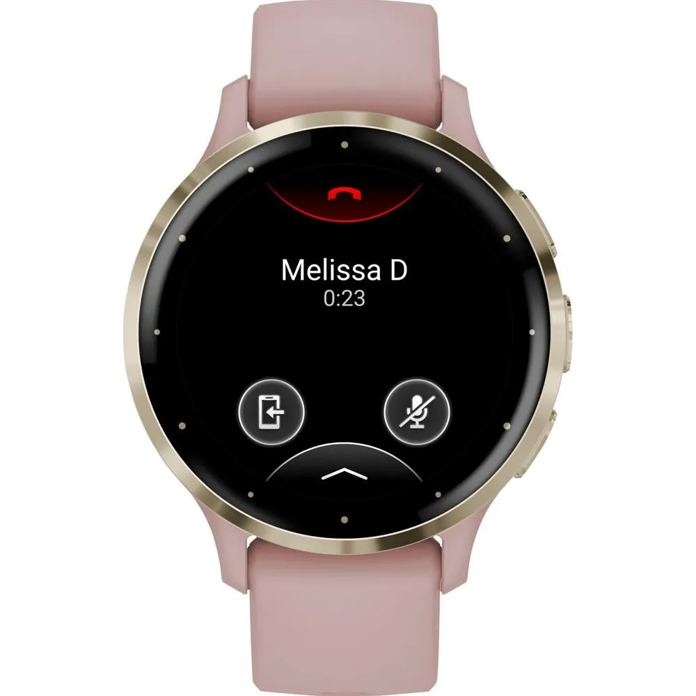 Garmin Venu 3S GPS Smartwatch Gold with Rose Case 41mm   2 Year Warranty Bundle