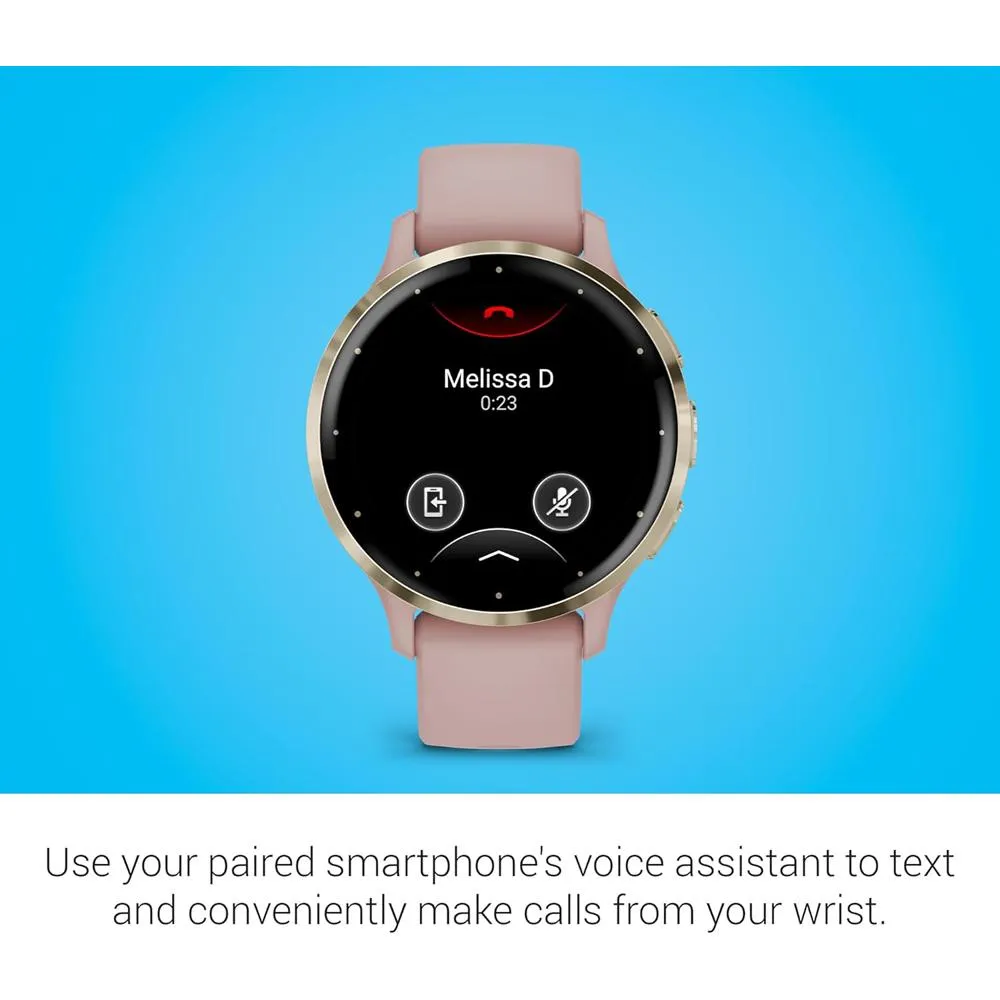 Garmin Venu 3S GPS Smartwatch Gold with Rose Case 41mm   2 Year Warranty Bundle