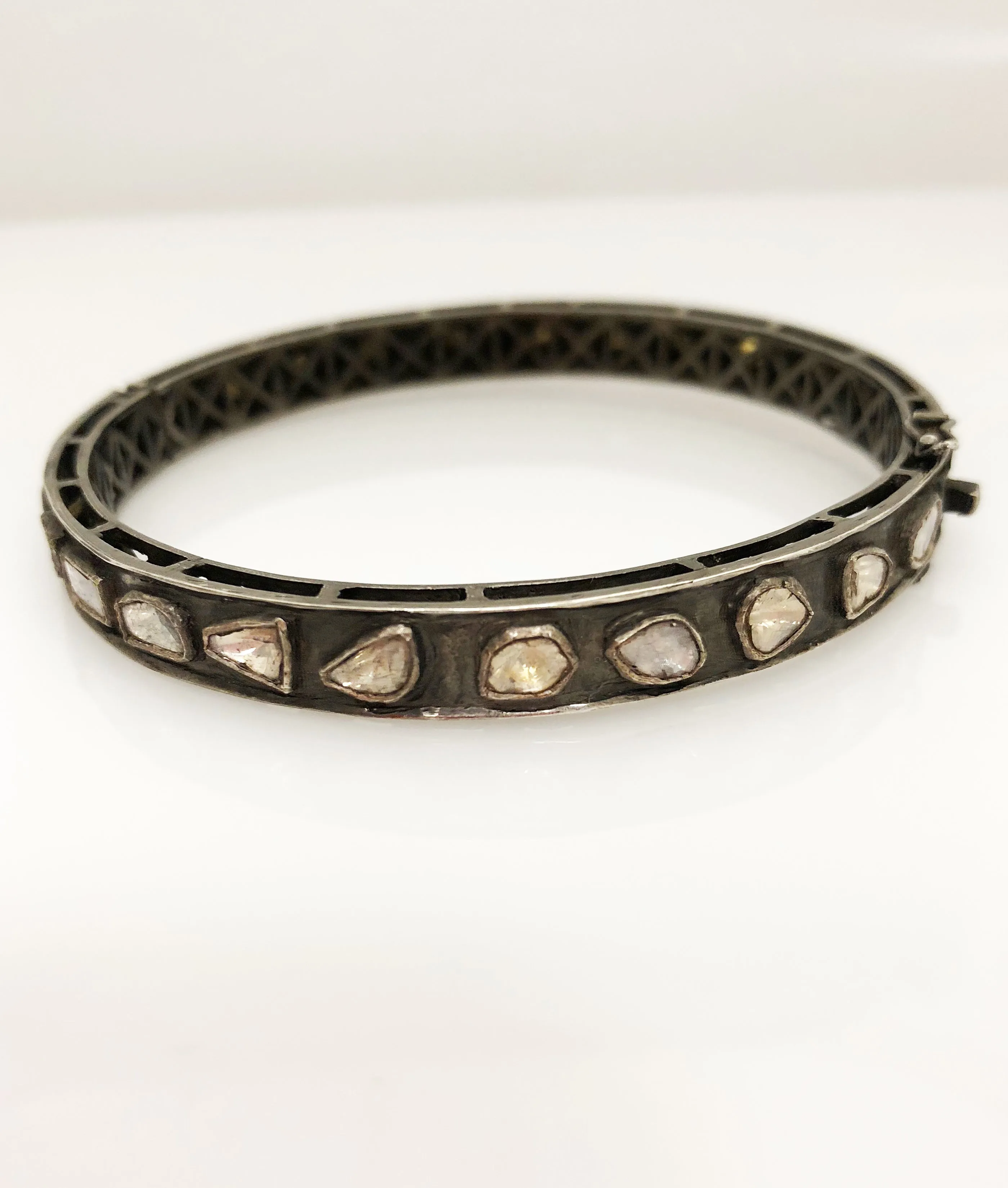 Geraldina Bangle with Rough Cut Diamonds