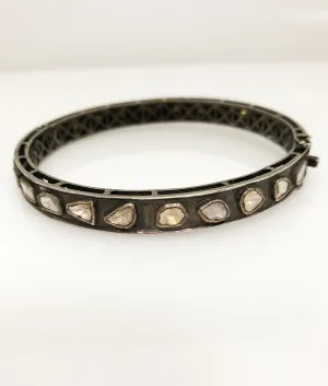 Geraldina Bangle with Rough Cut Diamonds