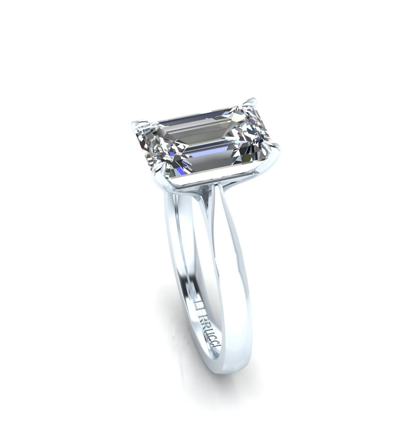 GIA Certified 3.02 Carat Emerald F color VS1 clarity diamond in Platinum 950 solitaire