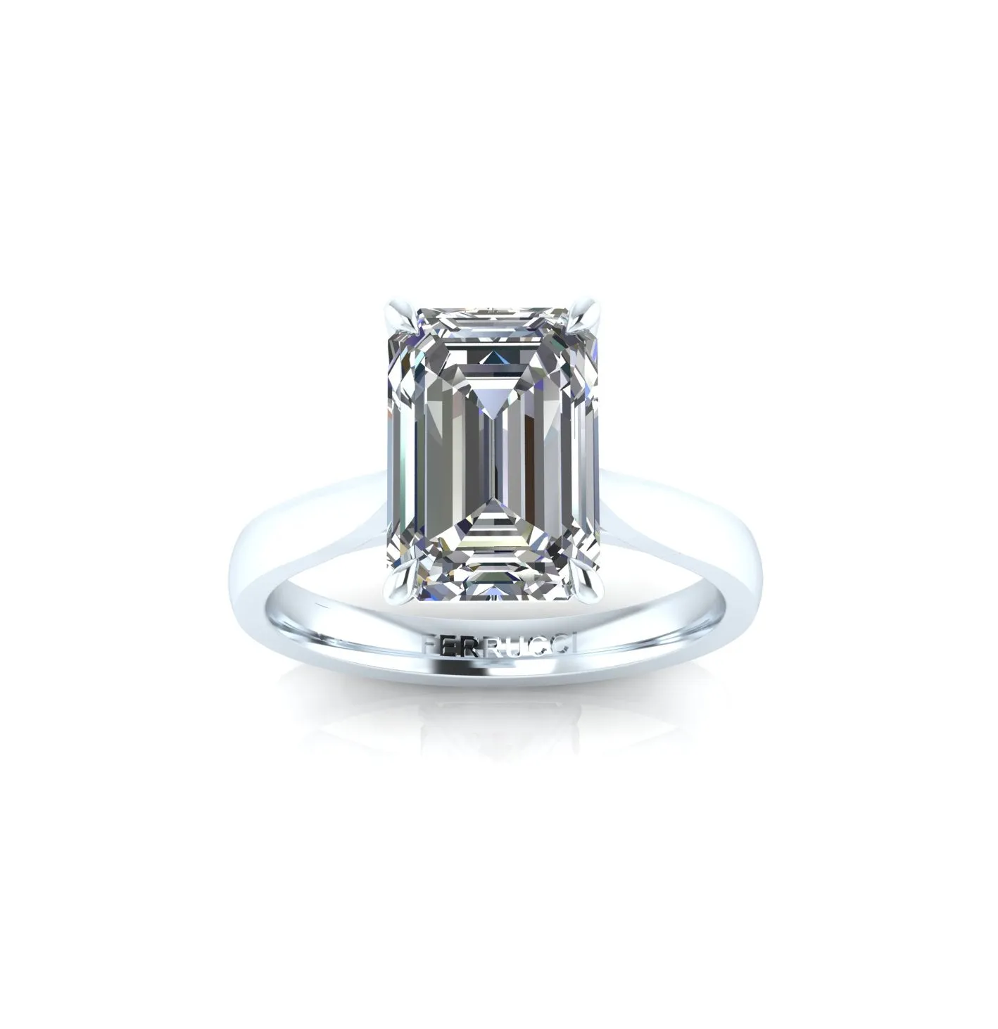 GIA Certified 3.02 Carat Emerald F color VS1 clarity diamond in Platinum 950 solitaire