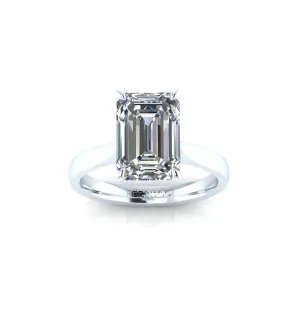 GIA Certified 3.02 Carat Emerald F color VS1 clarity diamond in Platinum 950 solitaire