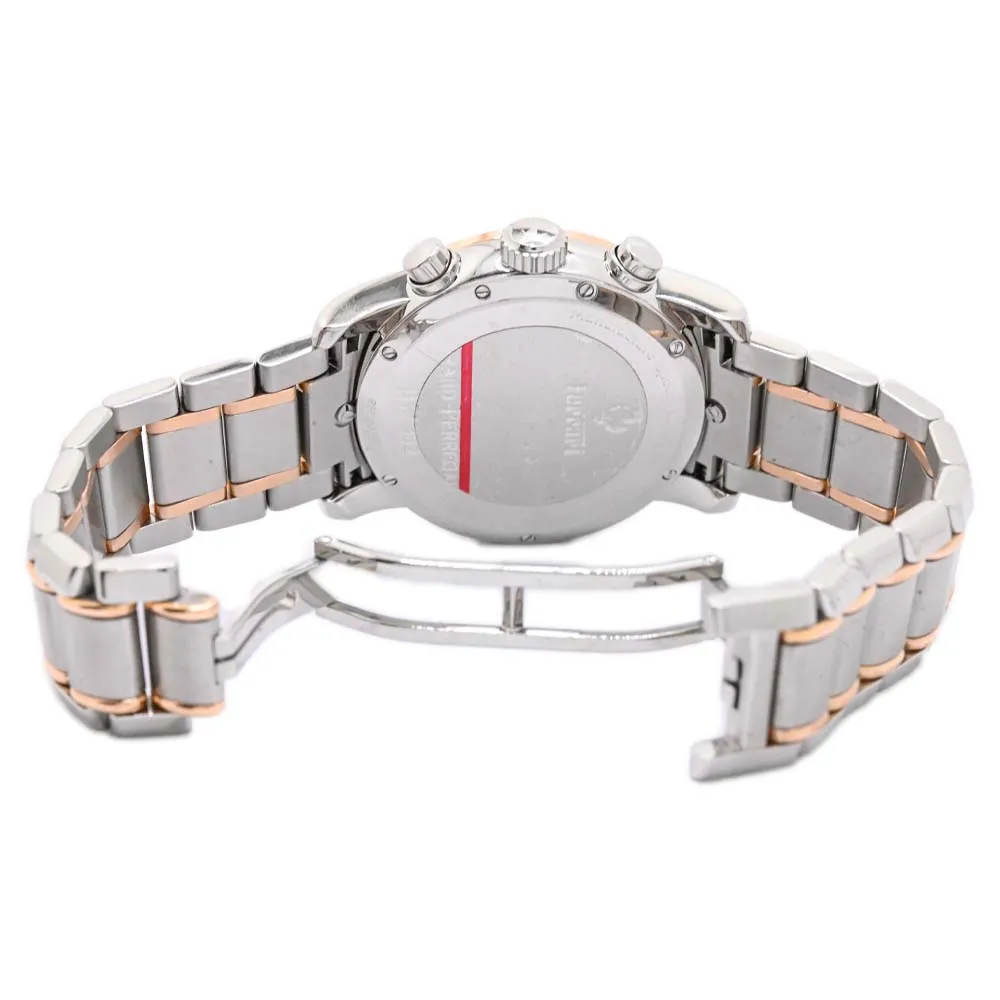 Girard Perregaux Men's Two Tone Rose Gold and Stainless Steel Ferrari Chronograph 38mm Blue Chronograph Dial Watch Reference #: 8020