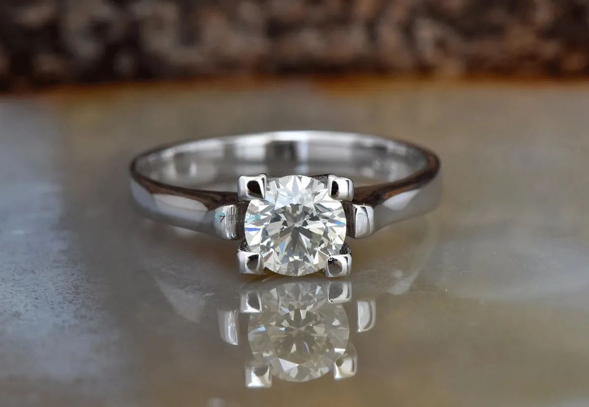 Gold Solitaire Ring-Solitaire ring-1/5 ct Engagement Ring-Diamond Solitaire-Promise ring-Art deco ring-Custom Ring-Filigree engagement ring