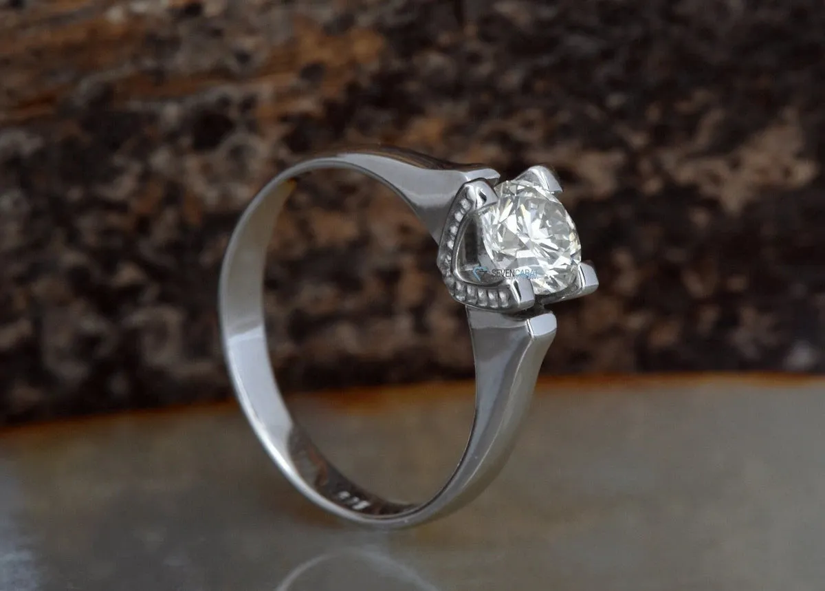 Gold Solitaire Ring-Solitaire ring-1/5 ct Engagement Ring-Diamond Solitaire-Promise ring-Art deco ring-Custom Ring-Filigree engagement ring