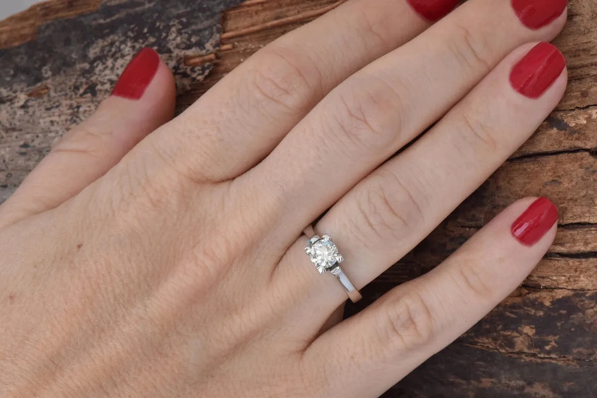 Gold Solitaire Ring-Solitaire ring-1/5 ct Engagement Ring-Diamond Solitaire-Promise ring-Art deco ring-Custom Ring-Filigree engagement ring