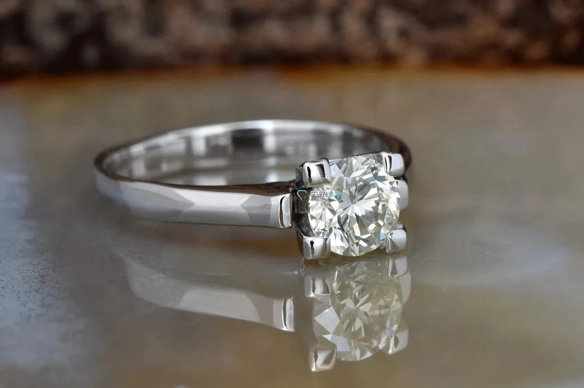 Gold Solitaire Ring-Solitaire ring-1/5 ct Engagement Ring-Diamond Solitaire-Promise ring-Art deco ring-Custom Ring-Filigree engagement ring