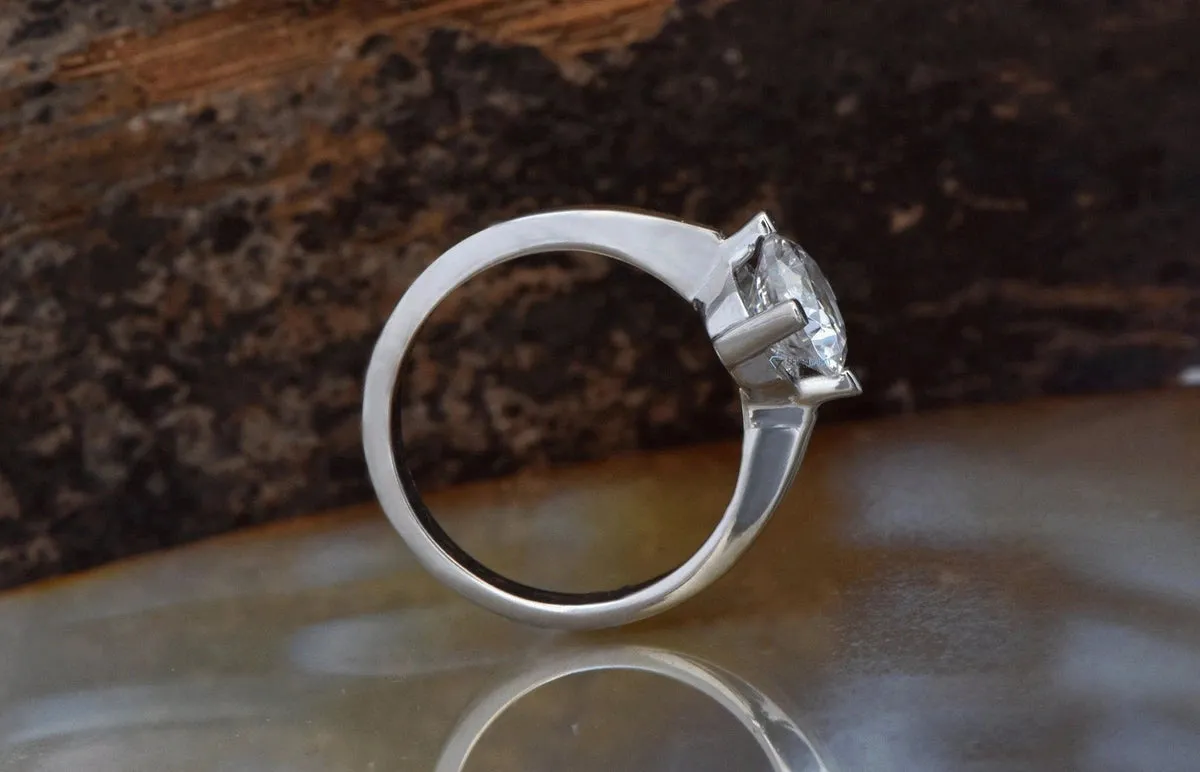Gold Solitaire Ring-Solitaire ring- Solitaire diamond ring-14K White Gold Ring-Promise ring-Dainty ring-2 carat Diamond ring-Solid gold ring