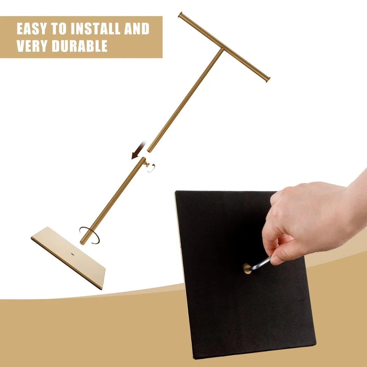 Gold Tabletop Purse Display Stand - Set of Two Tabletop T Bar Handbag Display Stand