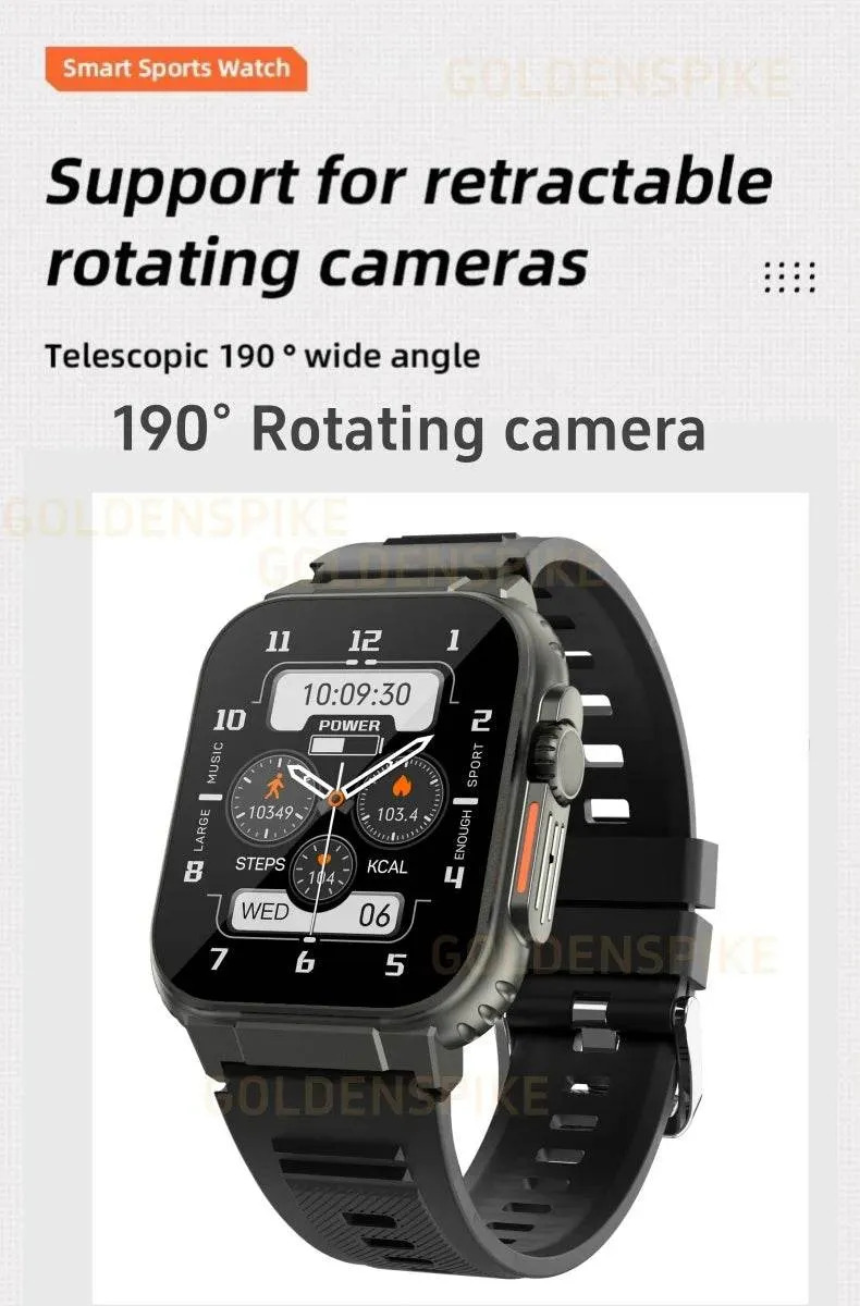 GOLDENSPIKE S10 Ultra Smartwatch 4G Android Titanium alloy 2.2inch AMOLED Screen with 8MP Camera WIFI GPS Google Play Store Smartwatch 256GB