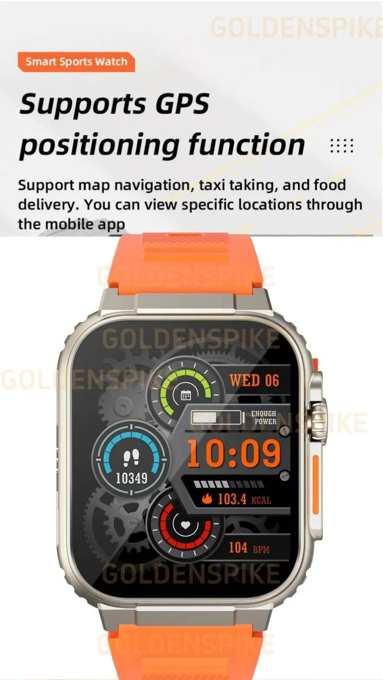 GOLDENSPIKE S10 Ultra Smartwatch 4G Android Titanium alloy 2.2inch AMOLED Screen with 8MP Camera WIFI GPS Google Play Store Smartwatch 256GB