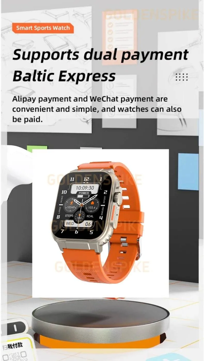 GOLDENSPIKE S10 Ultra Smartwatch 4G Android Titanium alloy 2.2inch AMOLED Screen with 8MP Camera WIFI GPS Google Play Store Smartwatch 256GB