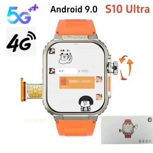 GOLDENSPIKE S10 Ultra Smartwatch 4G Android Titanium alloy 2.2inch AMOLED Screen with 8MP Camera WIFI GPS Google Play Store Smartwatch 256GB