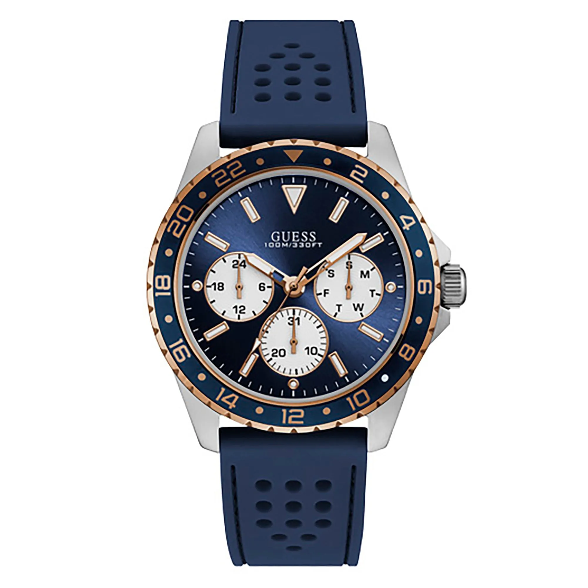 Guess Men's Watch Silver Tone/Rose Gold Tone Case Quartz