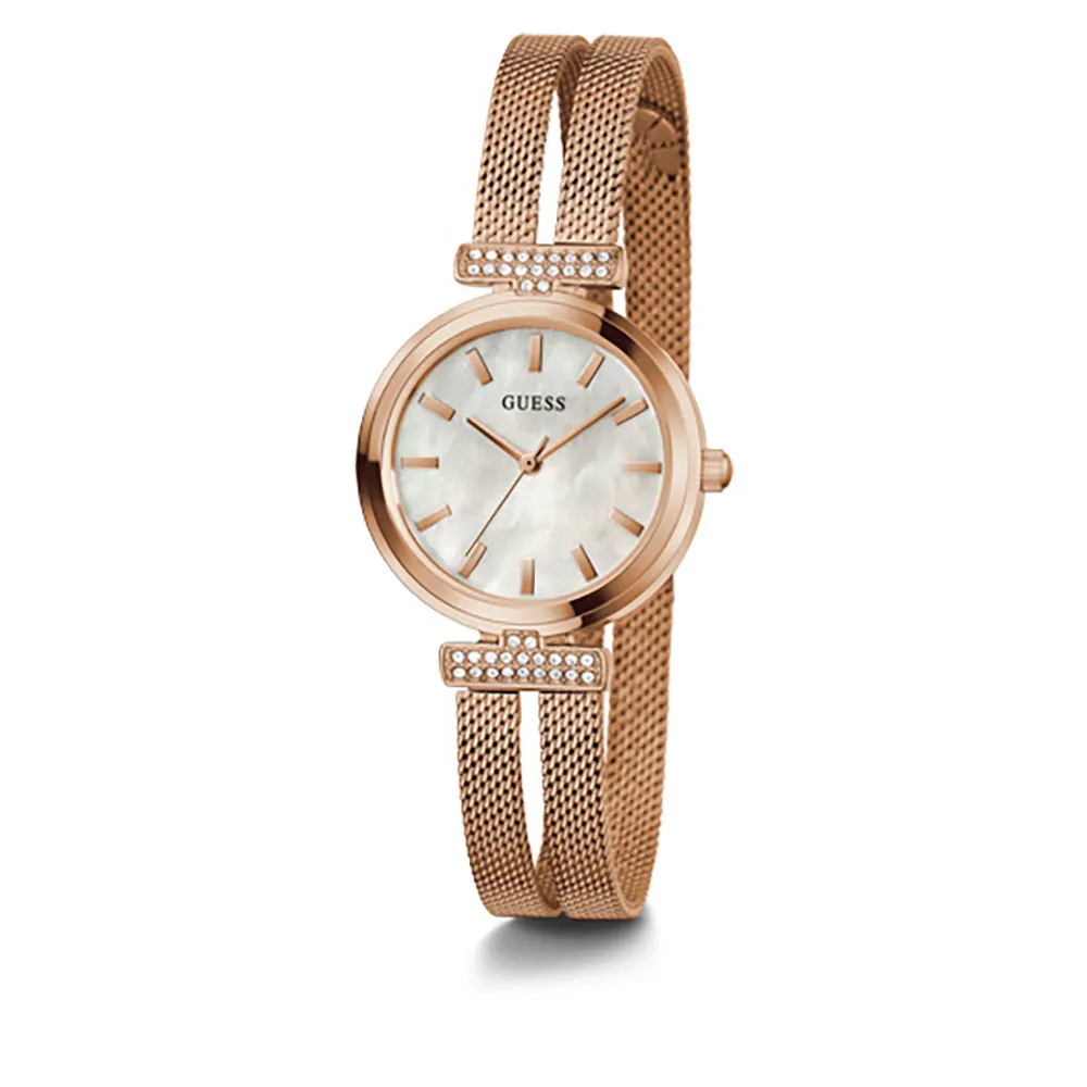 Guess Women's Watch Rose Gold Tone Case Quartz