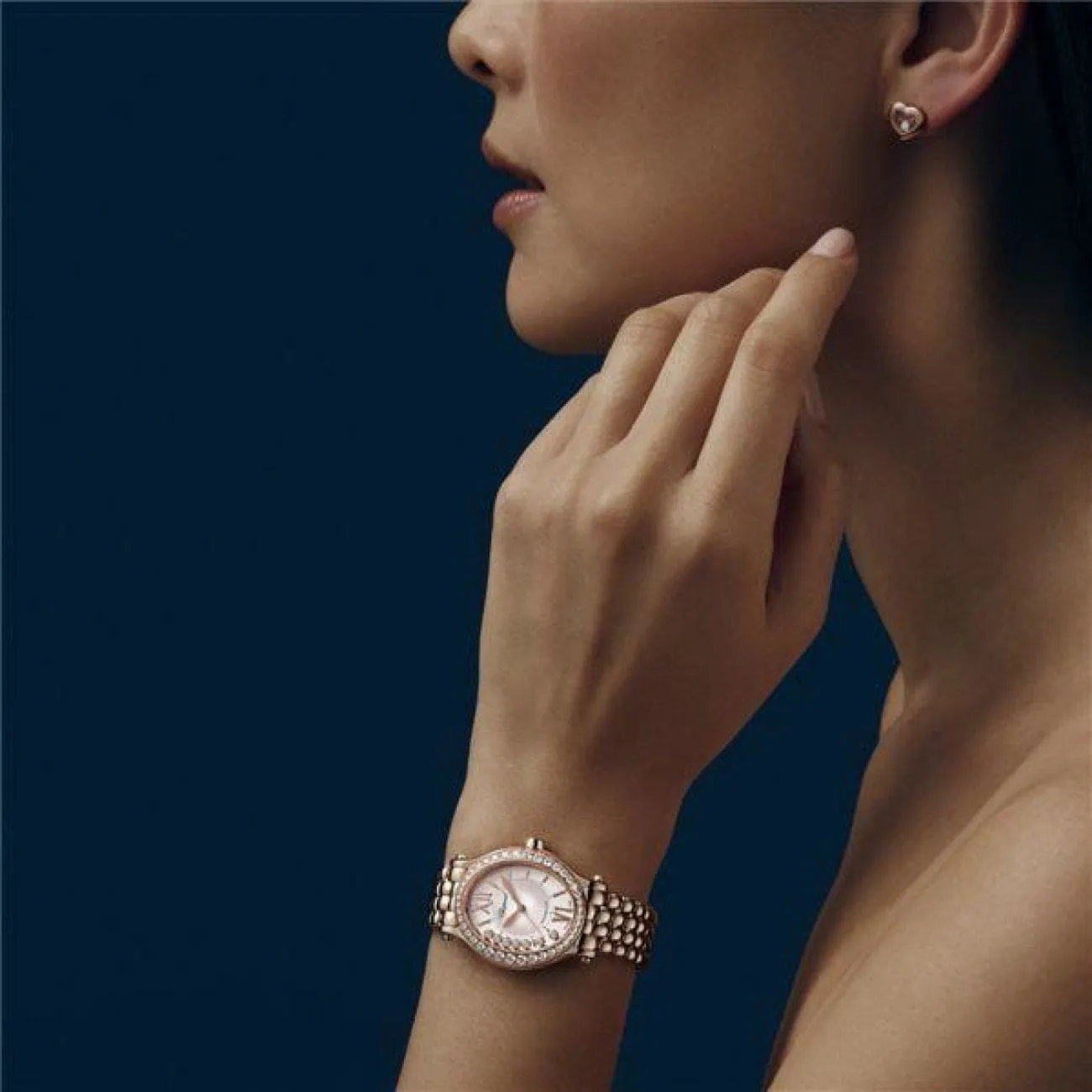 Happy Sport Oval 18K Rose Gold And Diamonds