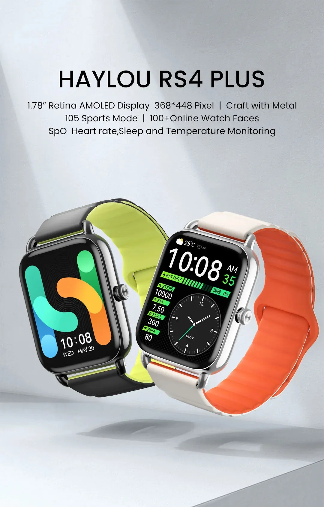 HAYLOU RS4 Plus 1.78" Retina AMOLED Smart Watch