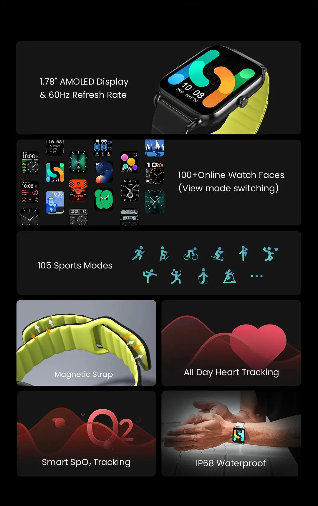 HAYLOU RS4 Plus 1.78" Retina AMOLED Smart Watch