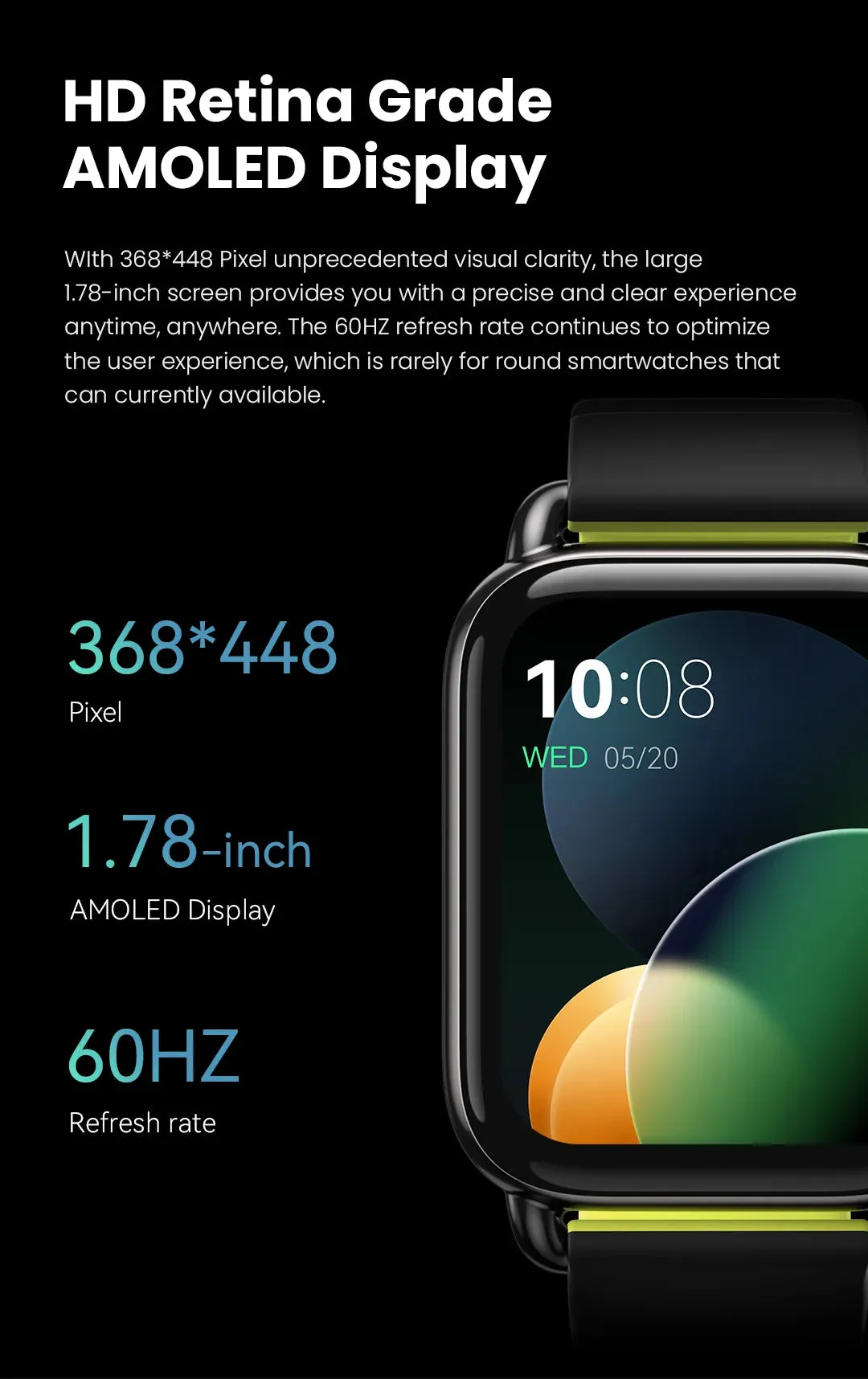 HAYLOU RS4 Plus 1.78" Retina AMOLED Smart Watch