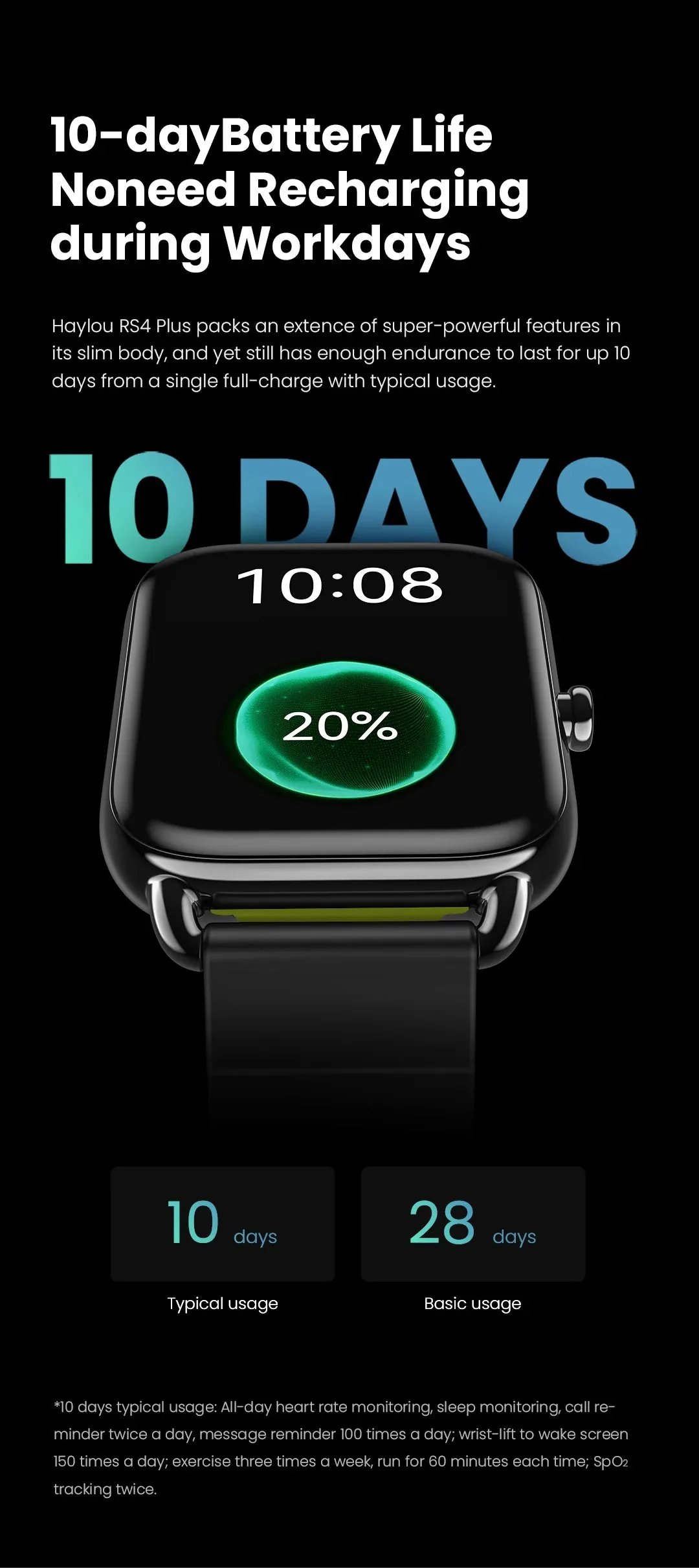 HAYLOU RS4 Plus 1.78" Retina AMOLED Smart Watch