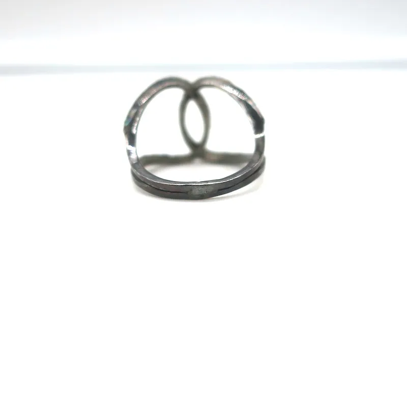 Interlocking Oxidized Diamond Ring Size 6