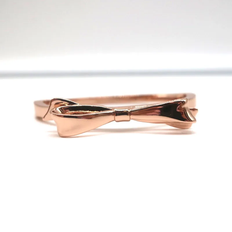 Kate Spade New York Love Notes Bow Bangle Bracelet Rose Gold NEW