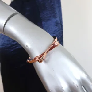 Kate Spade New York Love Notes Bow Bangle Bracelet Rose Gold NEW