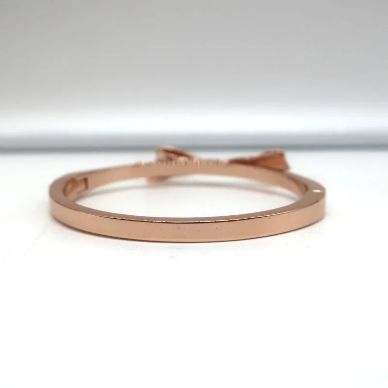 Kate Spade New York Love Notes Bow Bangle Bracelet Rose Gold NEW