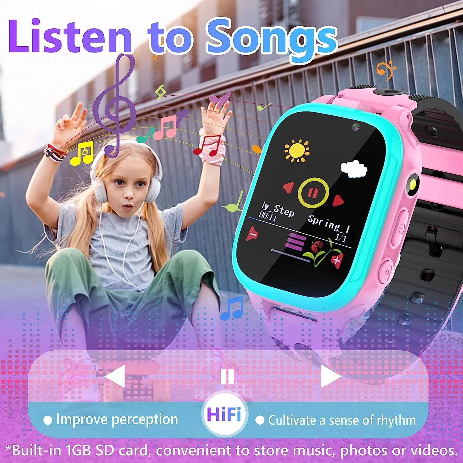 Kids Smart Watch for Boys Girls Watches Toys for 3-12 Year Old, Kids Watches with 14 Games Dual Camera Pedometer Music Alarm Flashlight, Birthday Gift for Kids Boys Girls(Pink)