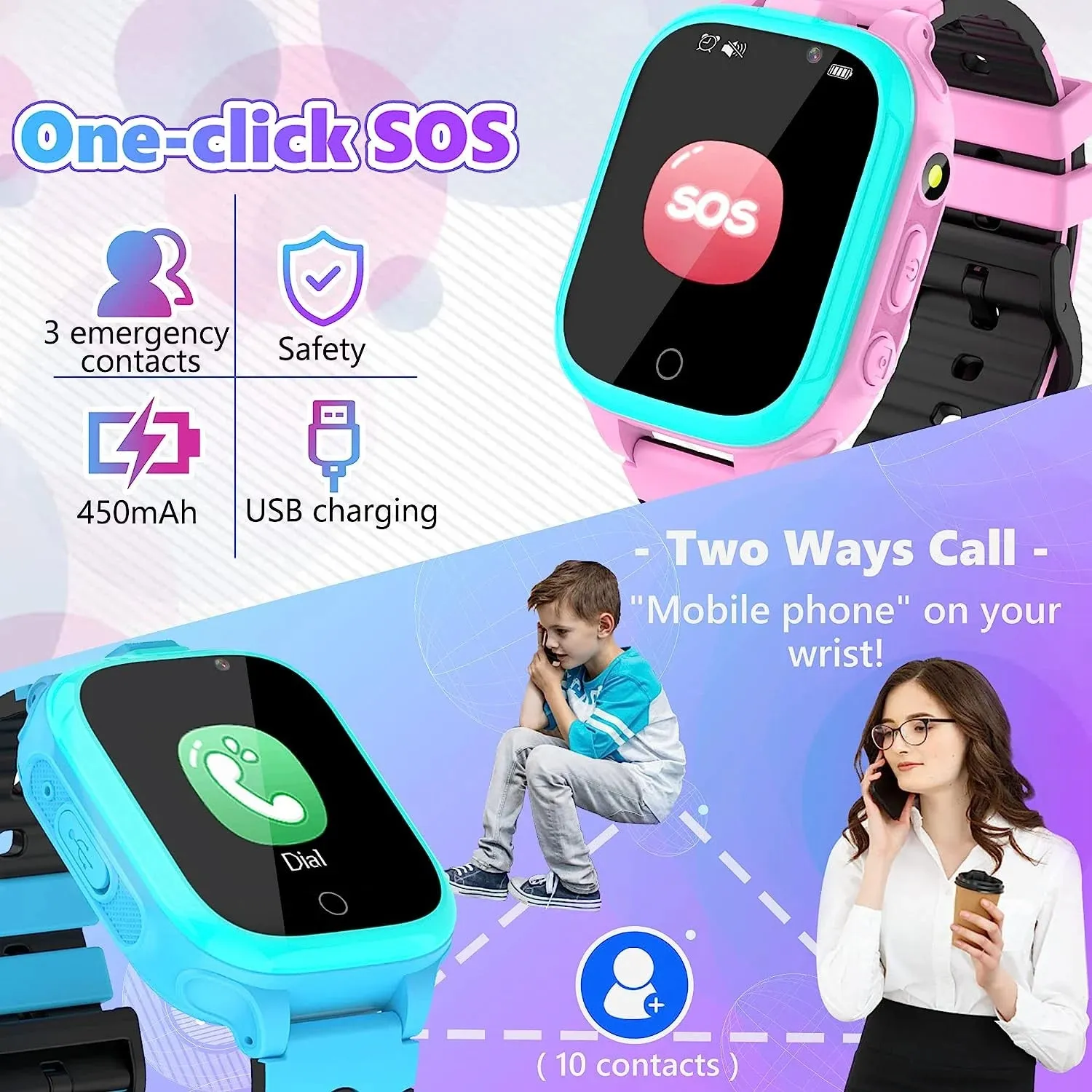 Kids Smart Watch for Boys Girls Watches Toys for 3-12 Year Old, Kids Watches with 14 Games Dual Camera Pedometer Music Alarm Flashlight, Birthday Gift for Kids Boys Girls(Pink)