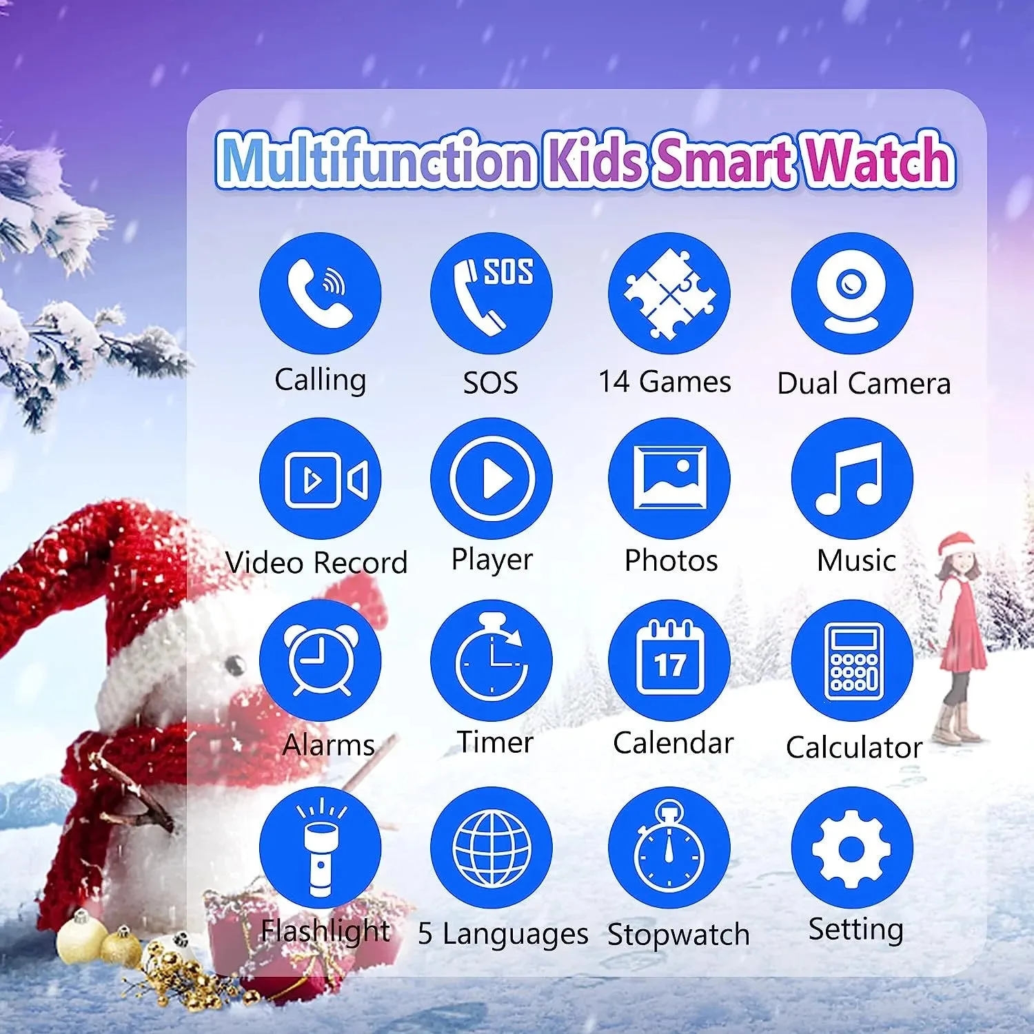 Kids Smart Watch for Boys Girls Watches Toys for 3-12 Year Old, Kids Watches with 14 Games Dual Camera Pedometer Music Alarm Flashlight, Birthday Gift for Kids Boys Girls(Pink)