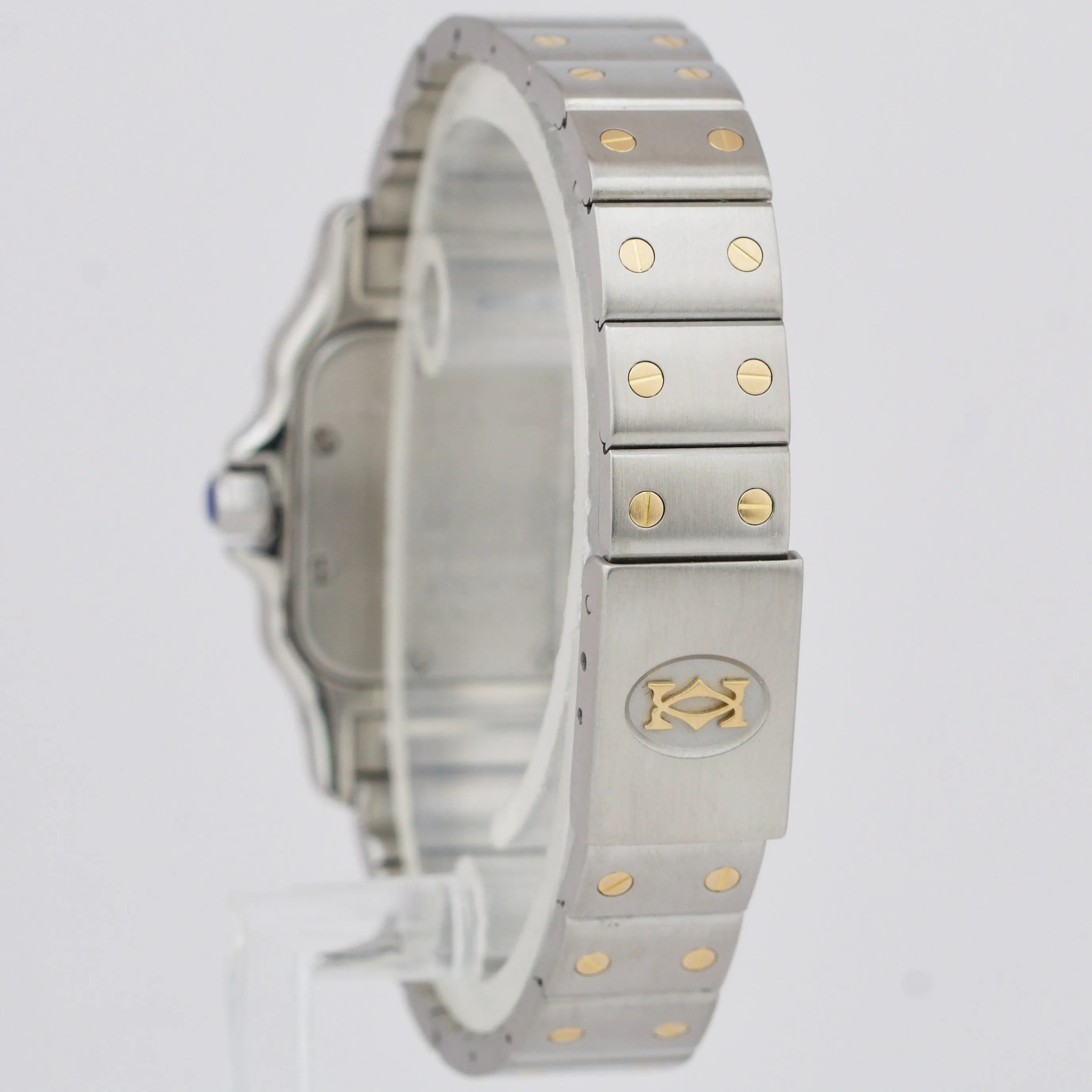 Ladies Cartier Santos Galbee Two Tone Patina Dial 24mm Quartz Watch 1057930 BOX